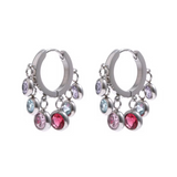 Angel Droplet Silver Colourful Earrings