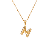 Bubble Letter Inital Necklace