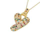 Multicolour Icy Bubble Letter Inital Necklace