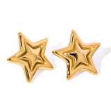 Star Gold Stud Earrings