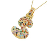 Multicolour Icy Bubble Letter Inital Necklace