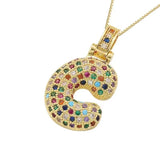 Multicolour Icy Bubble Letter Inital Necklace
