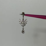 Silver Spider Web Belly Bar