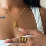 Bubble Letter Inital Necklace