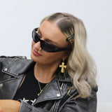 Gold Diamante Lightning Nose Ring