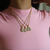 Gold Icy Bubble Letter Initial Necklace