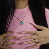 Gold Apatite Pendant Necklace