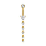 Gold Dangling Gemstone Belly Bar