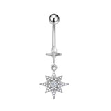 Silver Dangling Starlight Belly Bar