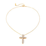 Gold Diamanté Cross Necklace
