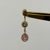 Pink Gold Raindrop Belly Bar