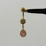 Pink Gold Raindrop Belly Bar
