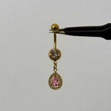 Pink Gold Raindrop Belly Bar
