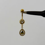 Olive Gold Raindrop Belly Bar