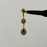 Purple Gold Raindrop Belly Bar