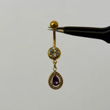 Purple Gold Raindrop Belly Bar