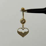 Gold Half Filled Heart Belly Bar