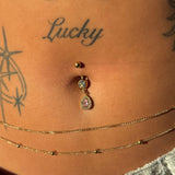 Pink Gold Raindrop Belly Bar