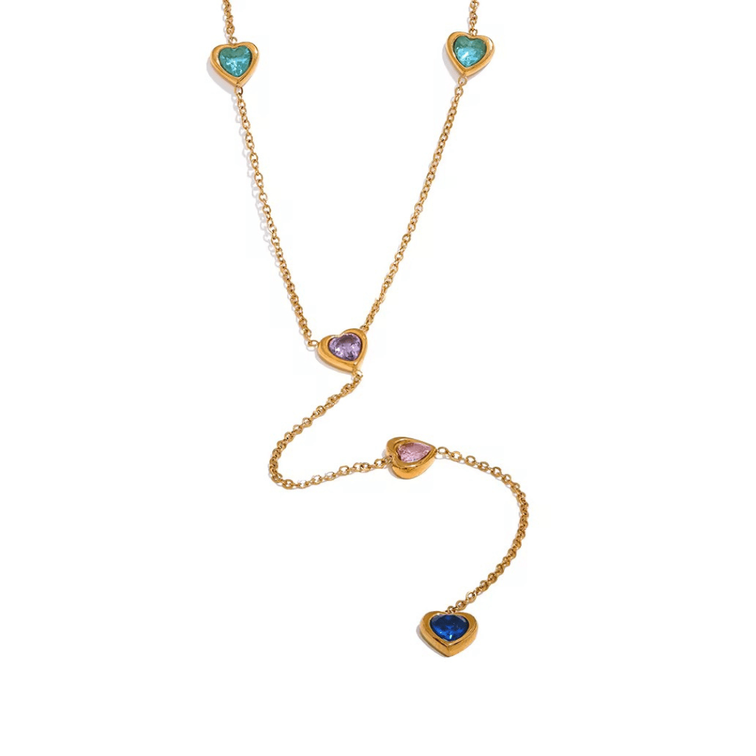 Aiko Gold Vibrant Dangling Necklace - ILLUSIVE JEWELS
