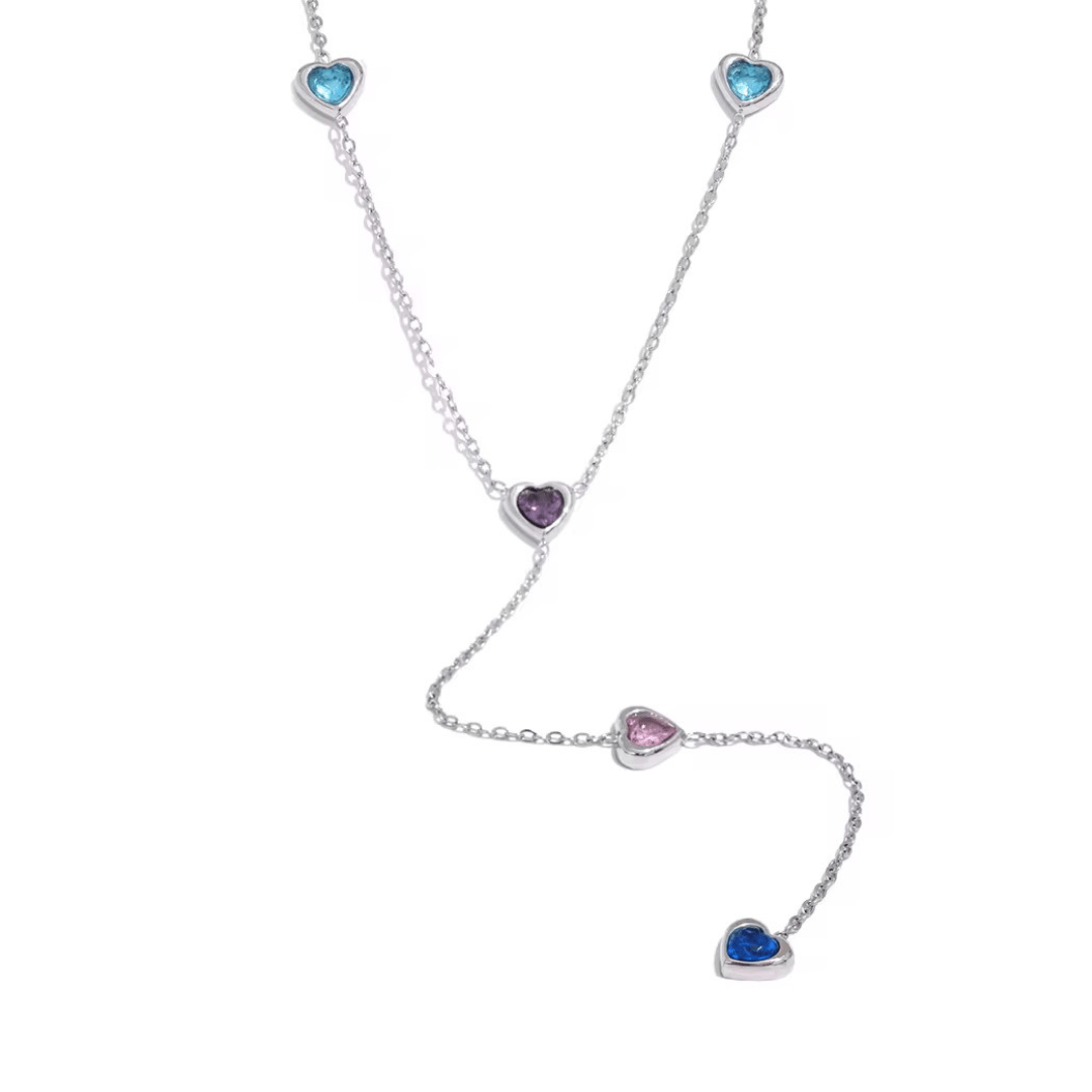 Aiko Silver Vibrant Dangling Necklace - ILLUSIVE JEWELS