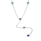Aiko Silver Vibrant Dangling Necklace - ILLUSIVE JEWELS
