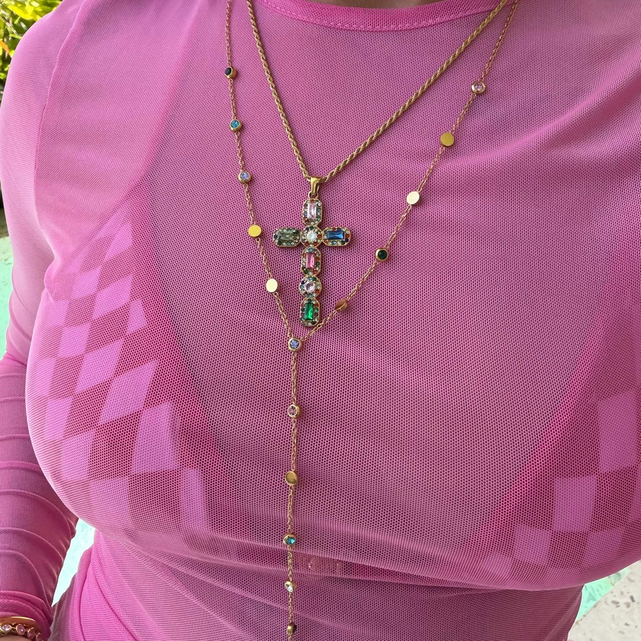 Alora Dangling Gemstone Necklace - ILLUSIVE JEWELS