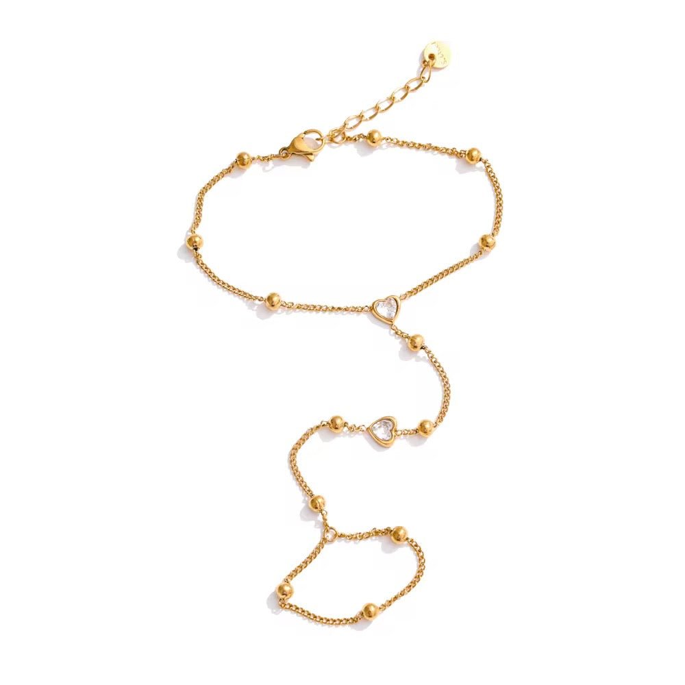 Amor Gold Hand Chain - ILLUSIVE JEWELS