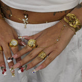 Amor Gold Hand Chain - ILLUSIVE JEWELS