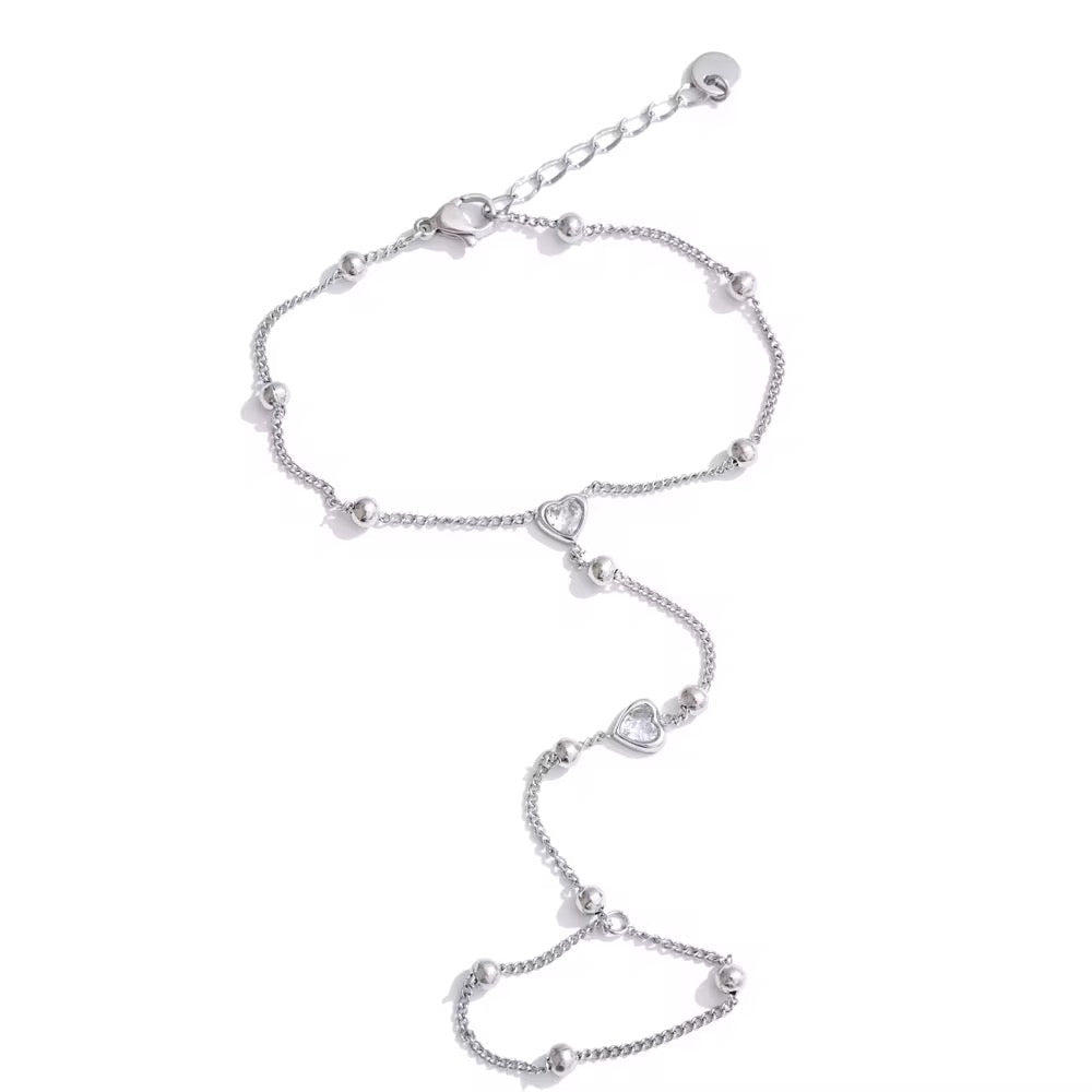 Amor Silver Hand Chain - ILLUSIVE JEWELS