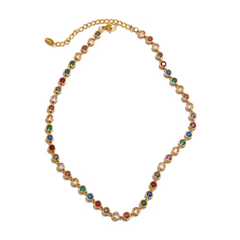 Angel Gemstone Colourful Gold Necklace - ILLUSIVE JEWELS