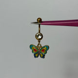 Aqua Butterfly Belly Bar - ILLUSIVE JEWELS