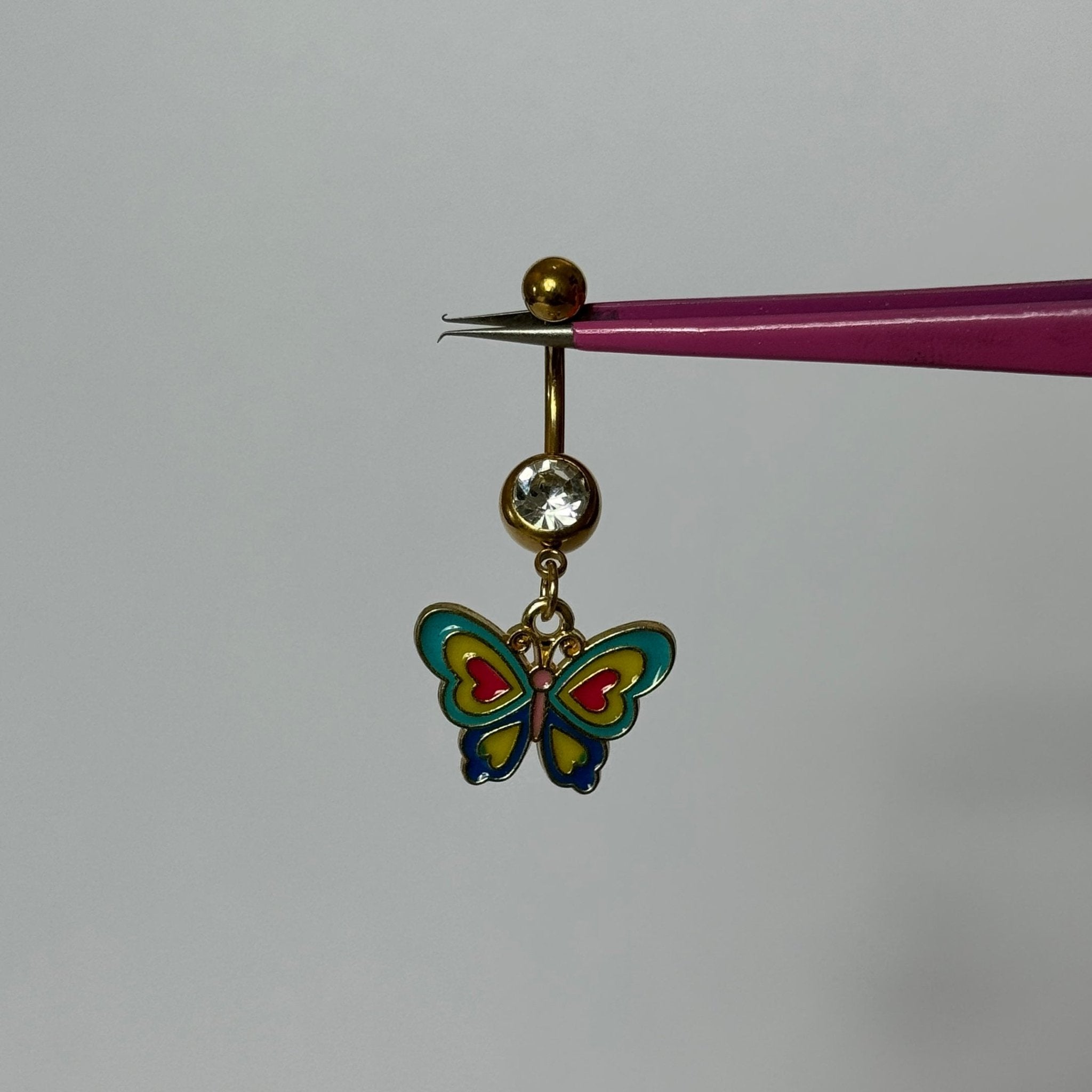 Aqua Butterfly Belly Bar - ILLUSIVE JEWELS