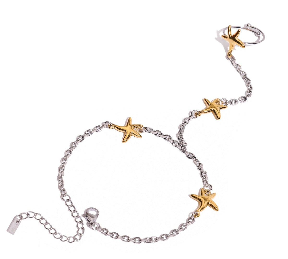 Astra Mixed Metal Hand Chain - ILLUSIVE JEWELS
