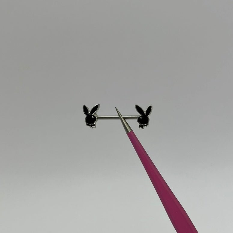 Black Bunny Nipple Bars - ILLUSIVE JEWELS
