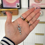 Blue Butterfly Silver Titanium Dangling Belly Bar - ILLUSIVE JEWELS