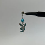 Blue Diamanté Bunny Belly Bar - ILLUSIVE JEWELS