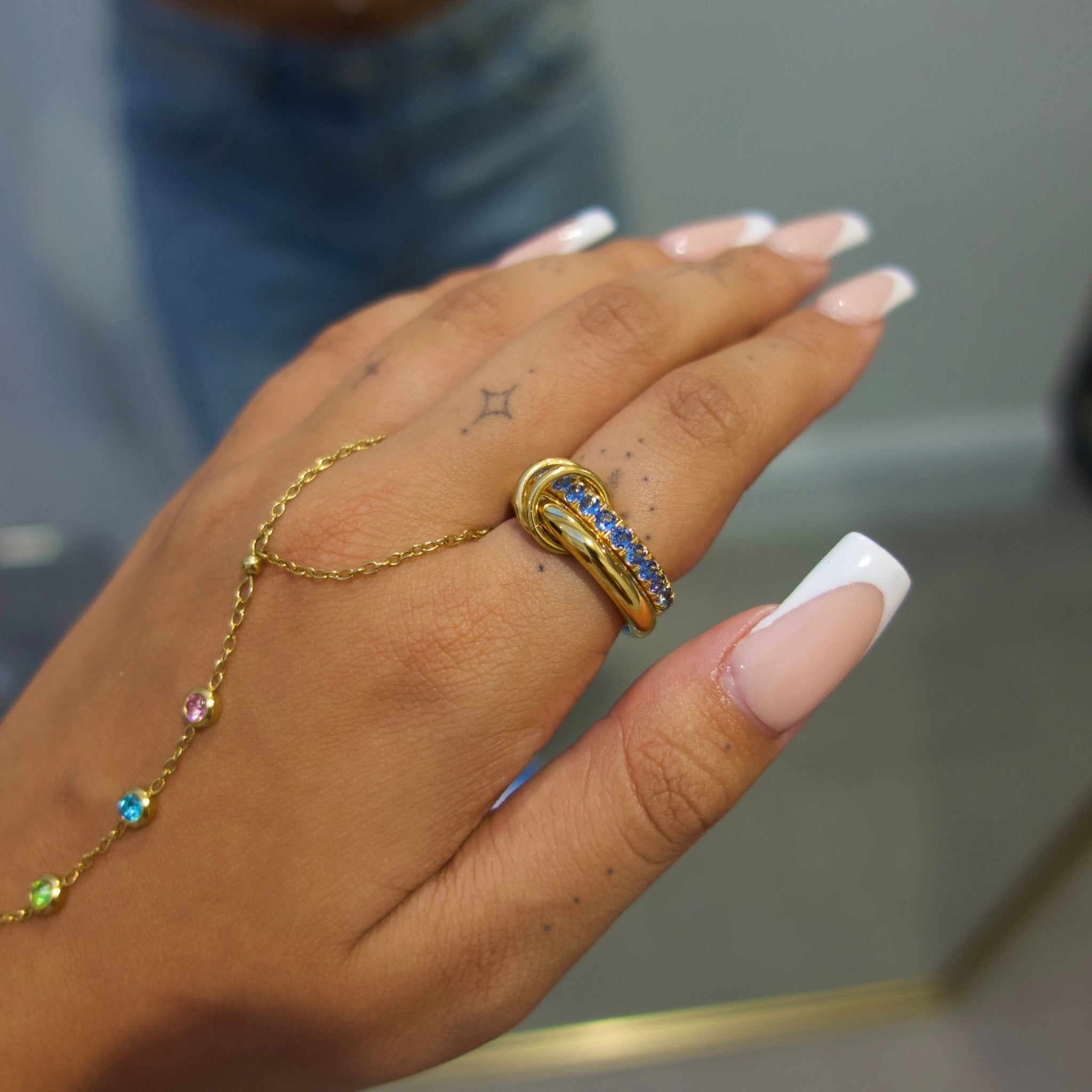 Blue Stack It Ring - ILLUSIVE JEWELS