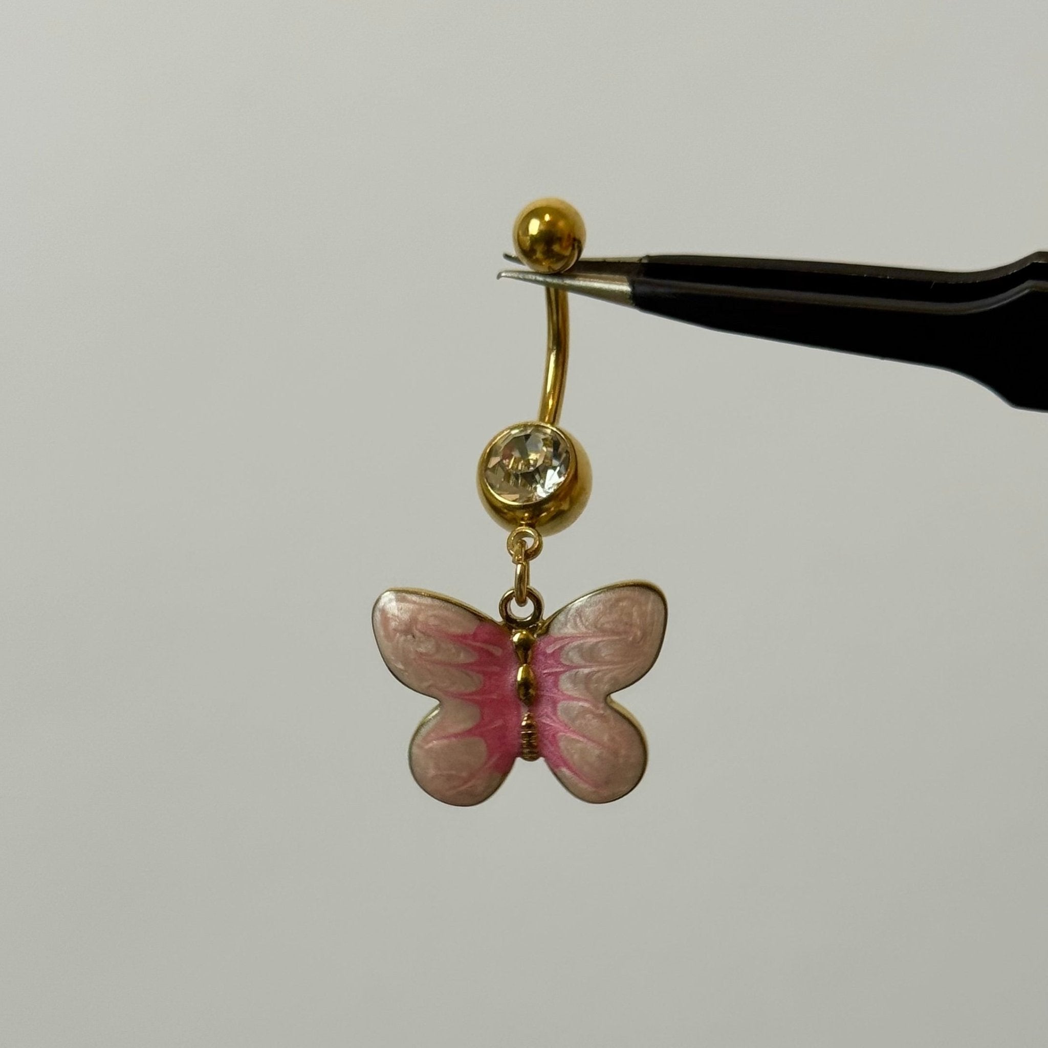 Blush Butterfly Belly Bar - ILLUSIVE JEWELS