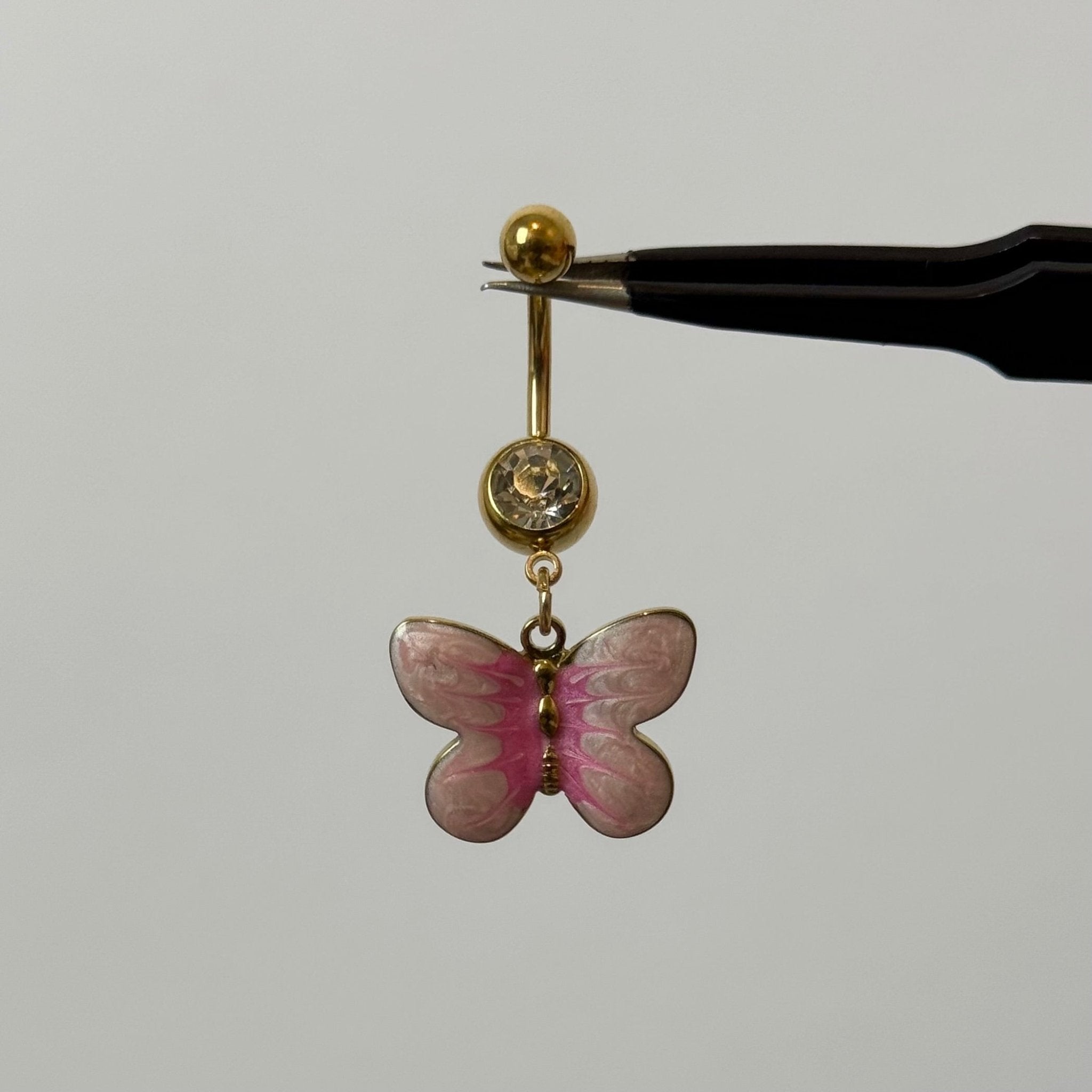 Blush Butterfly Belly Bar - ILLUSIVE JEWELS