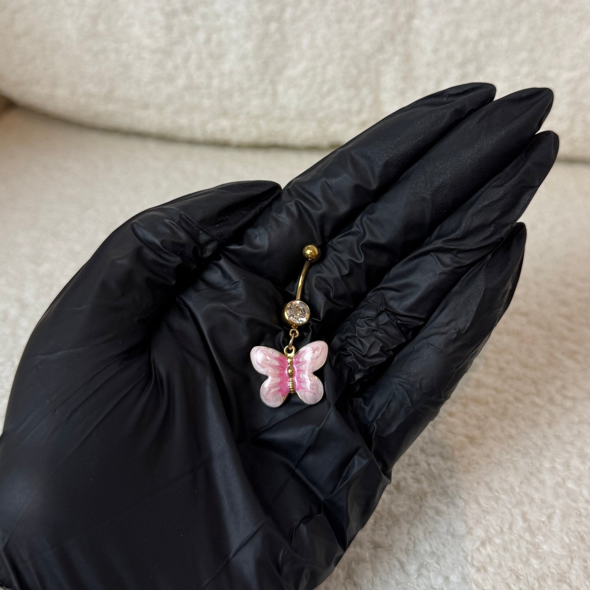 Blush Butterfly Belly Bar - ILLUSIVE JEWELS