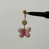 Blush Butterfly Belly Bar - ILLUSIVE JEWELS