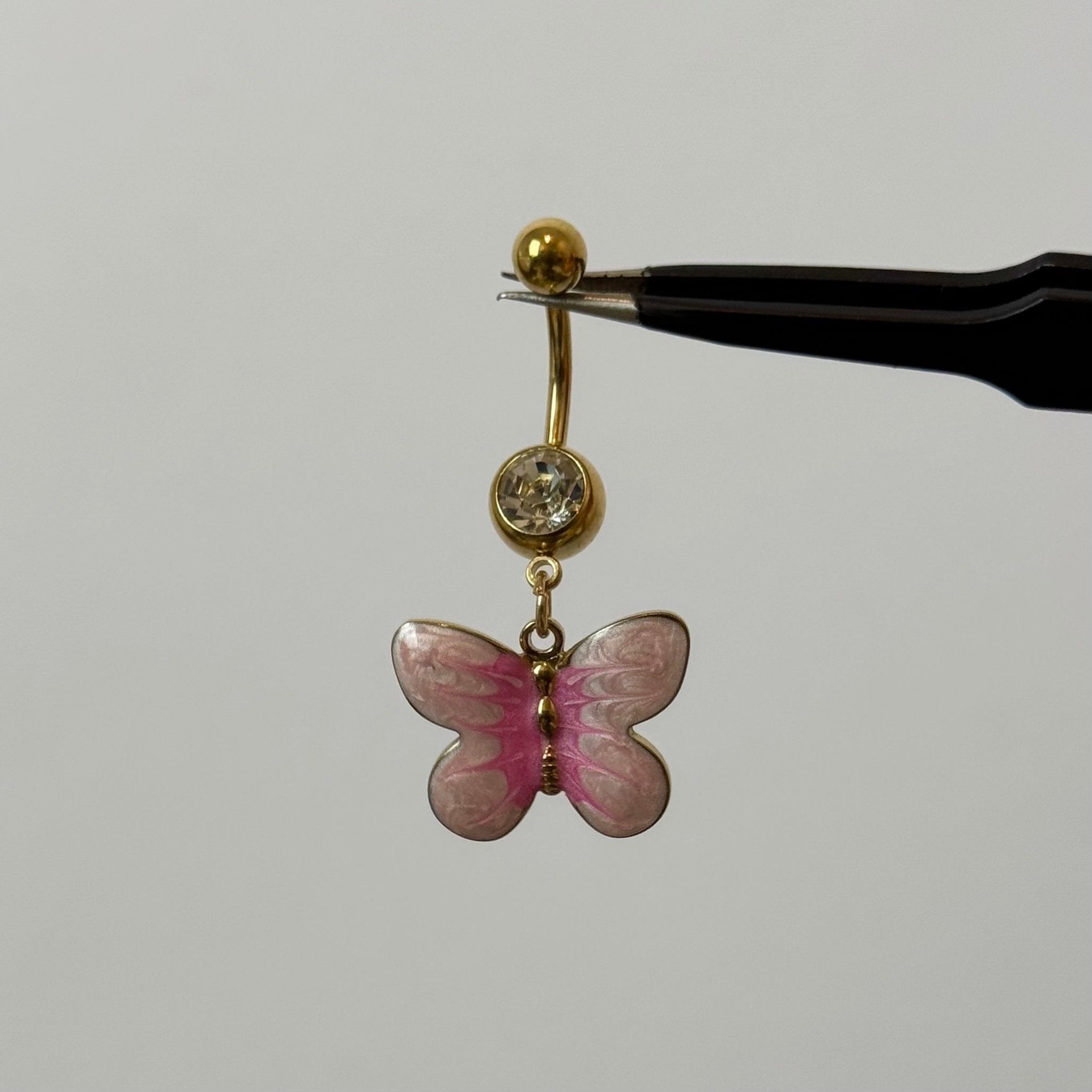 Blush Butterfly Belly Bar - ILLUSIVE JEWELS