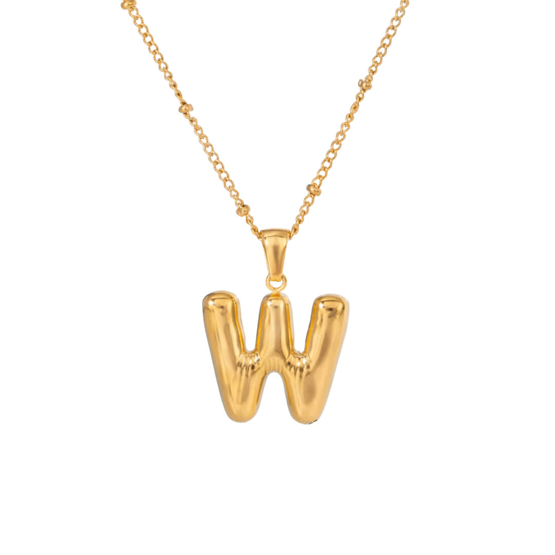 Bubble Letter Initial Necklace - ILLUSIVE JEWELS