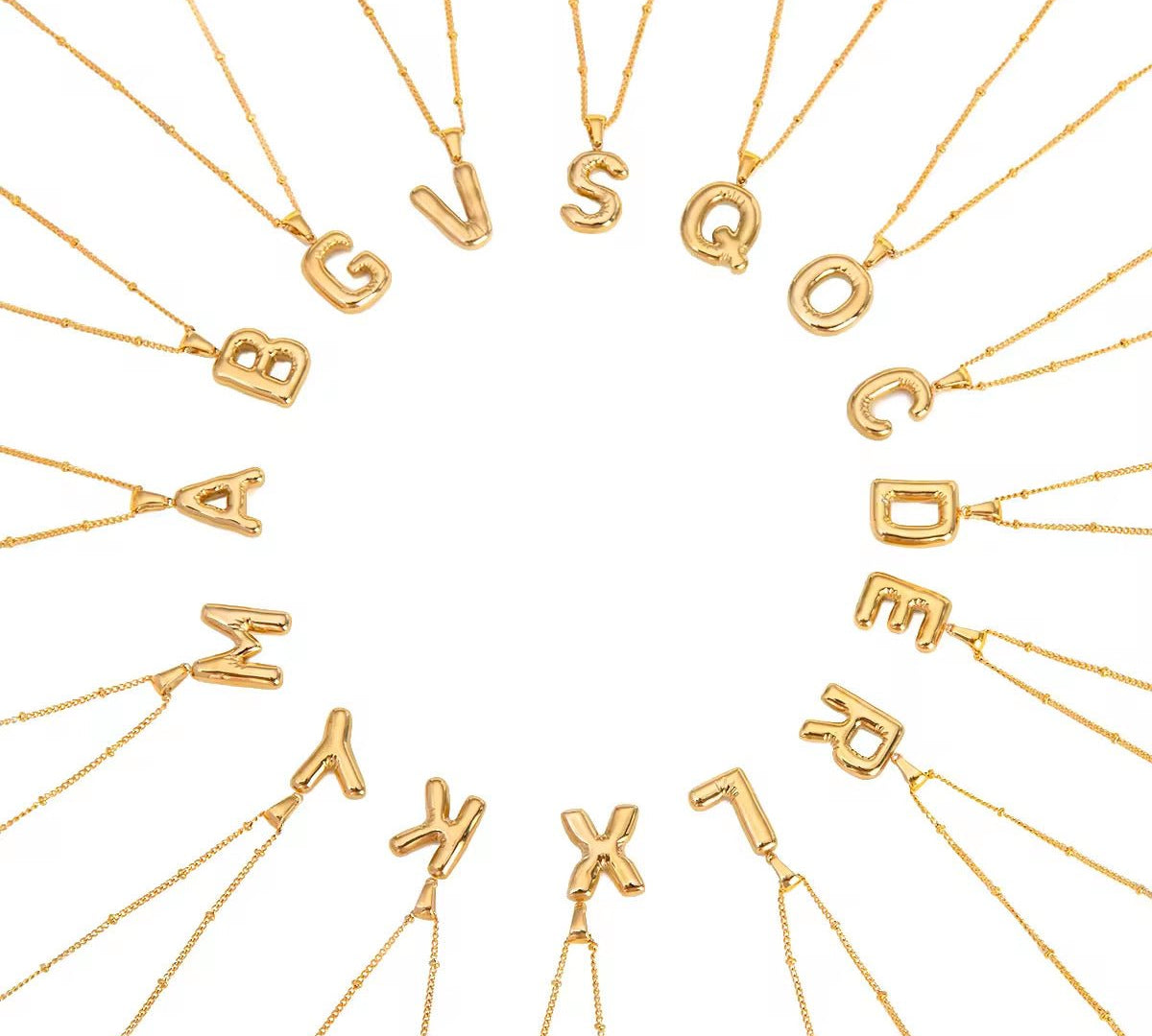 Bubble Letter Initial Necklace - ILLUSIVE JEWELS