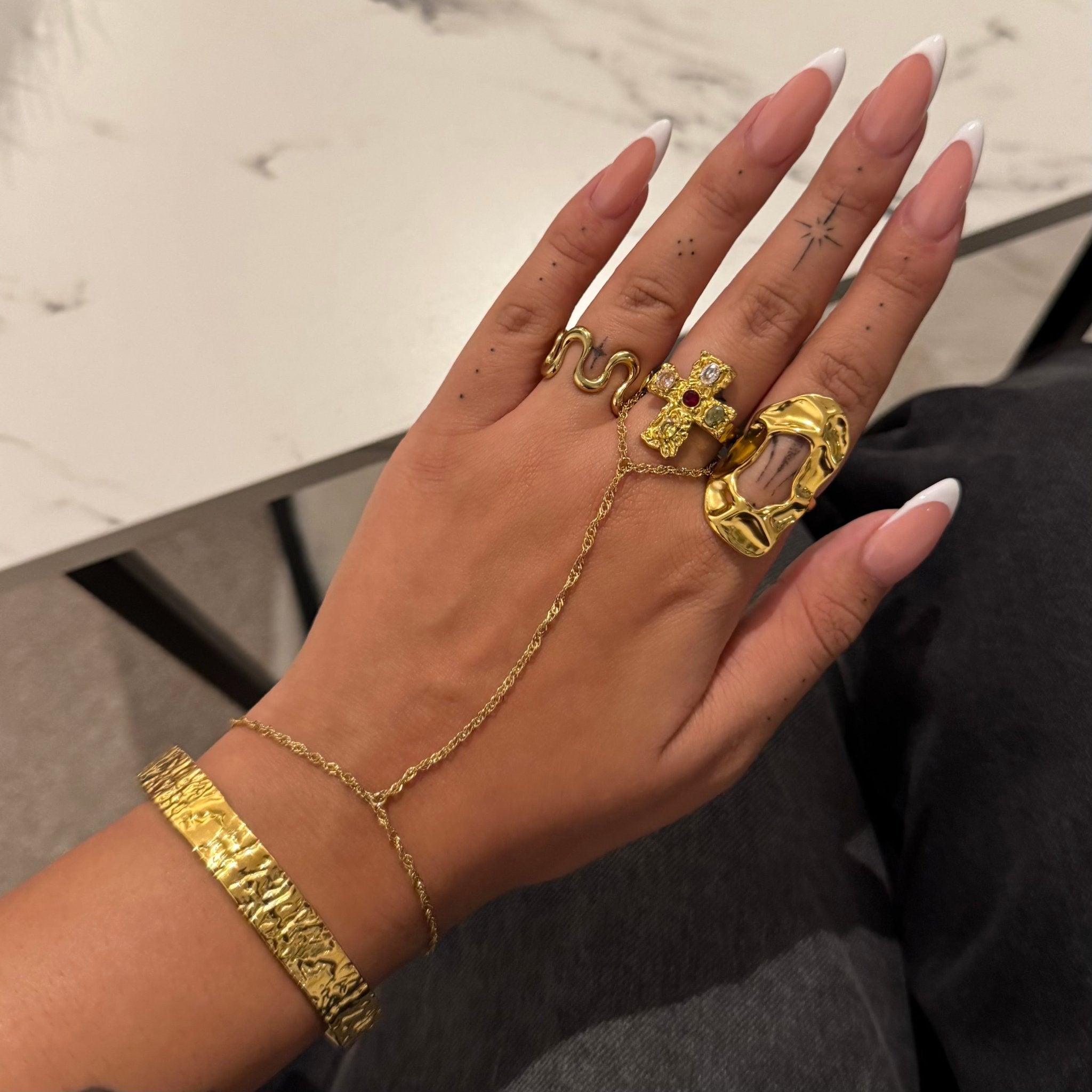 Cleo Gold Hand Chain - ILLUSIVE JEWELS