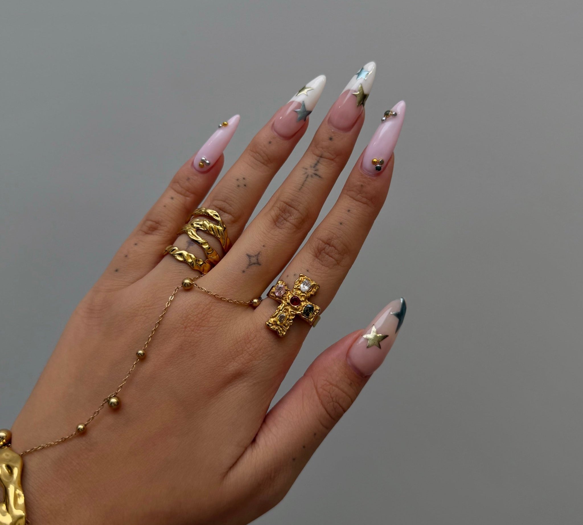 Colourful Cross Ring - ILLUSIVE JEWELS