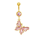 Coral Butterfly Belly Bar - ILLUSIVE JEWELS