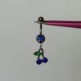 Dangling Blue Cherry Belly Bar - ILLUSIVE JEWELS