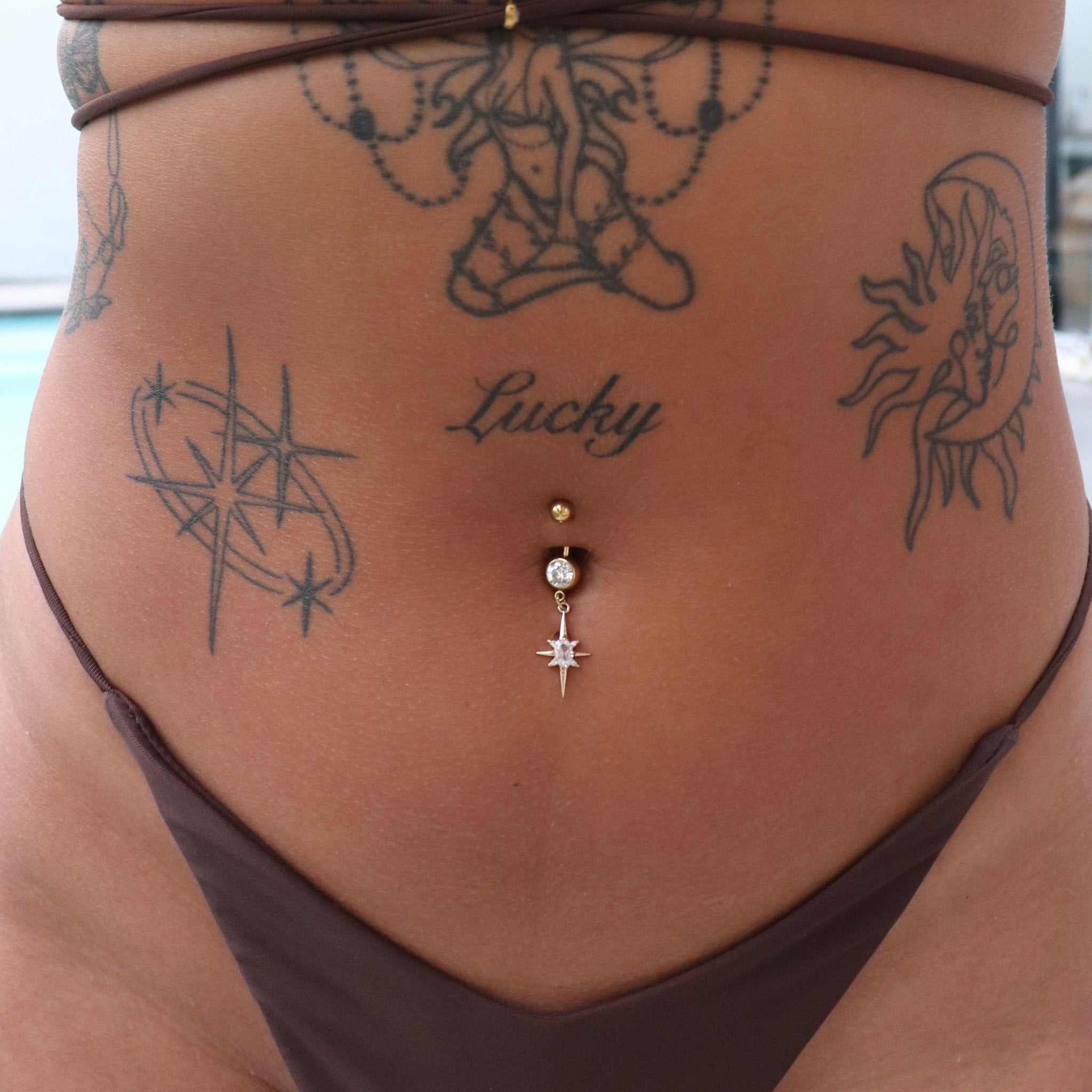 Diamanté Shooting Star Belly Bar - ILLUSIVE JEWELS