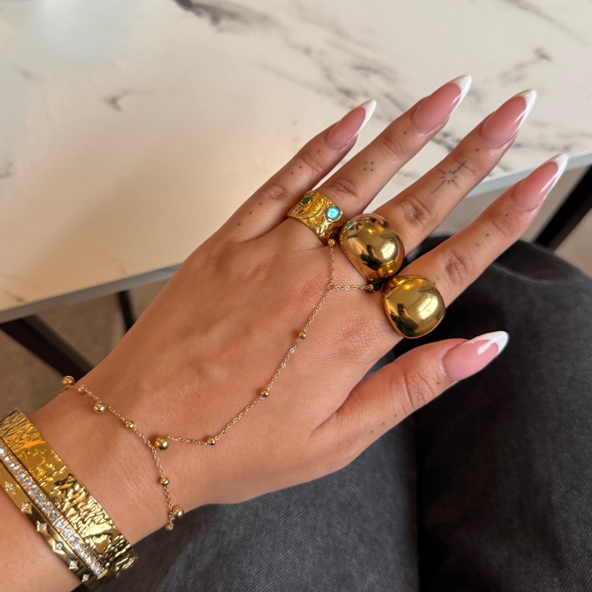 Effie Gold Hand Chain - ILLUSIVE JEWELS